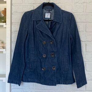 Old Navy Denim 3 Button Peacoat Style Jacket Size Medium